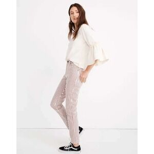 Madewell Striped High Rise Slim Straight Jeans Red White Womens‎ Size 27